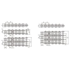 Cadena de rodillos de precisión de paso corto tipo pasador de chaveta serie A