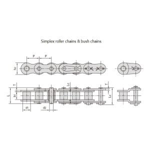 Cadena de rodillos de precisión de paso corto serie A
