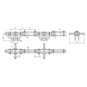 Cadena transportadora doble articulada