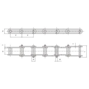 Cadena de acero para ingeniería con casquillos