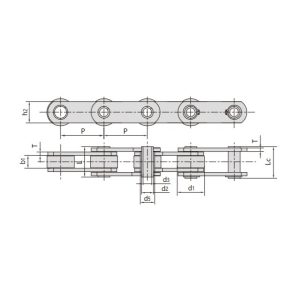 Cadena transportadora de pasadores huecos serie FVC