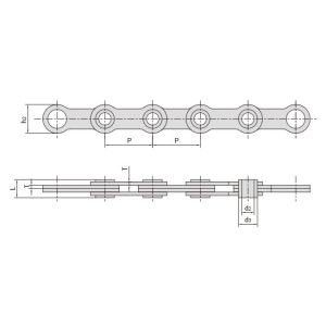 Cadena de hojas con pasador hueco