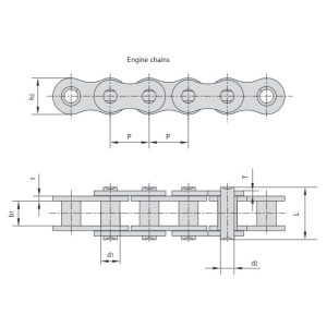 cadena del motor de motocicleta