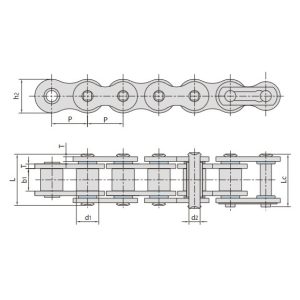 Cadena de rodillos con junta tórica