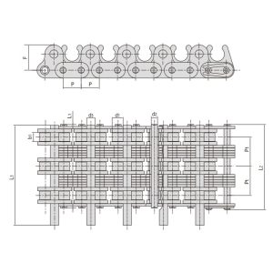 Cadena de rodillos para maquinaria textil
