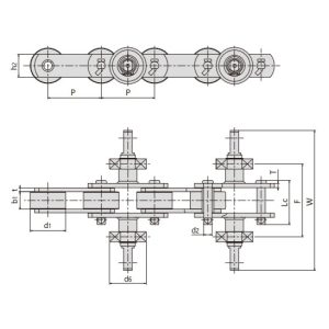 Cadena transportadora con guantes de goma