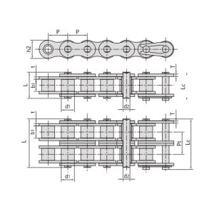 Cadena de rodillos de paso corto con autolubricación