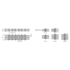 cadena de hojas con placa apilable