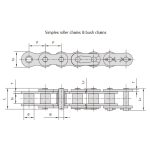 Cadenas de rodillos de la serie para trabajo pesado
