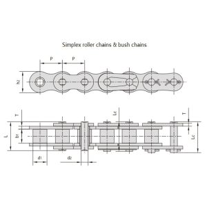 Cadenas de rodillos de la serie para trabajo pesado