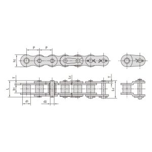 Cadena de rodillos de paso corto de acero inoxidable