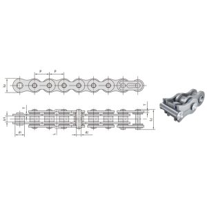 Cadena de motocicleta con sellado en X
