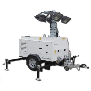 Torre de iluminación móvil diésel con halogenuros metálicos y elevador hidráulico