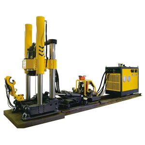 Máquina perforadora vertical con ruedas sobre raíles