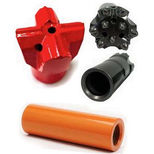 Broca de taladrado en cruz con puntas R32 y manguito de acoplamiento