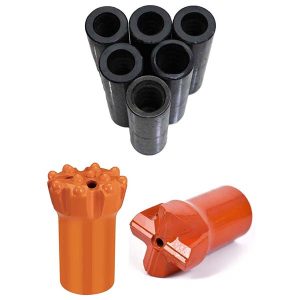 Broca con botón retráctil de rosca T38 y centro rebajado